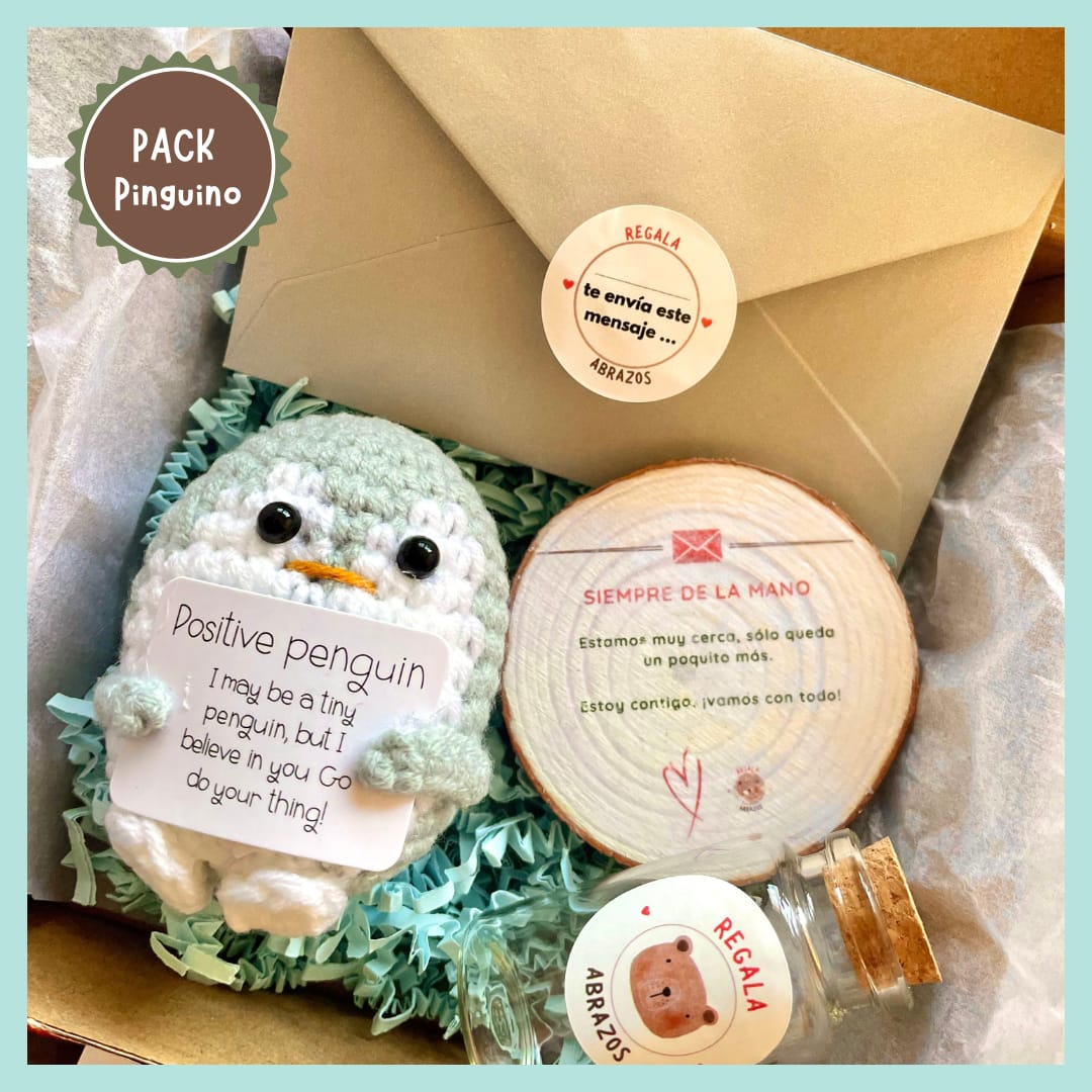 Pinguino Positivo All'Uncinetto - Peluche Motivazionale Con Messaggio Incoraggiante - Foto 10